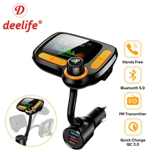 Автомобильный MP3-плеер Deelife, Bluetooth, автомобильный комплект, fm-передатчик, модулятор с цветным экраном, AUX, АВТО музыкальный адаптер, QC 3,0, USB зарядное устройство