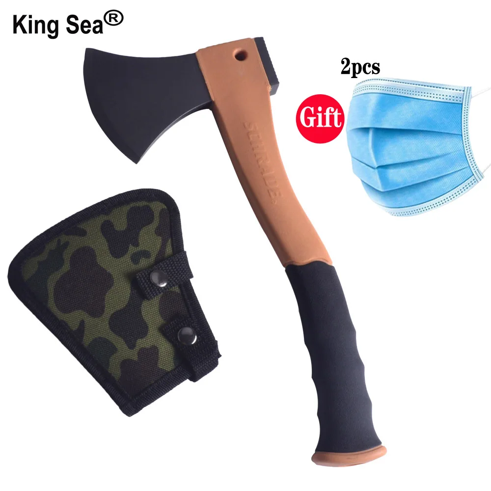 

High Quality Camping Single Bit Fiberglass and Rubber Handle High Carbon Steel Head Felling Axe