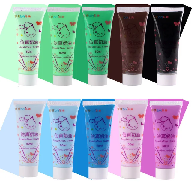 New 50mlBottle DIY Cream Glue Simulation Cream Gel For Slime Charms DIY Box Phone Decor Lizun Mud Clay Slime Supplies Toys Gift 3