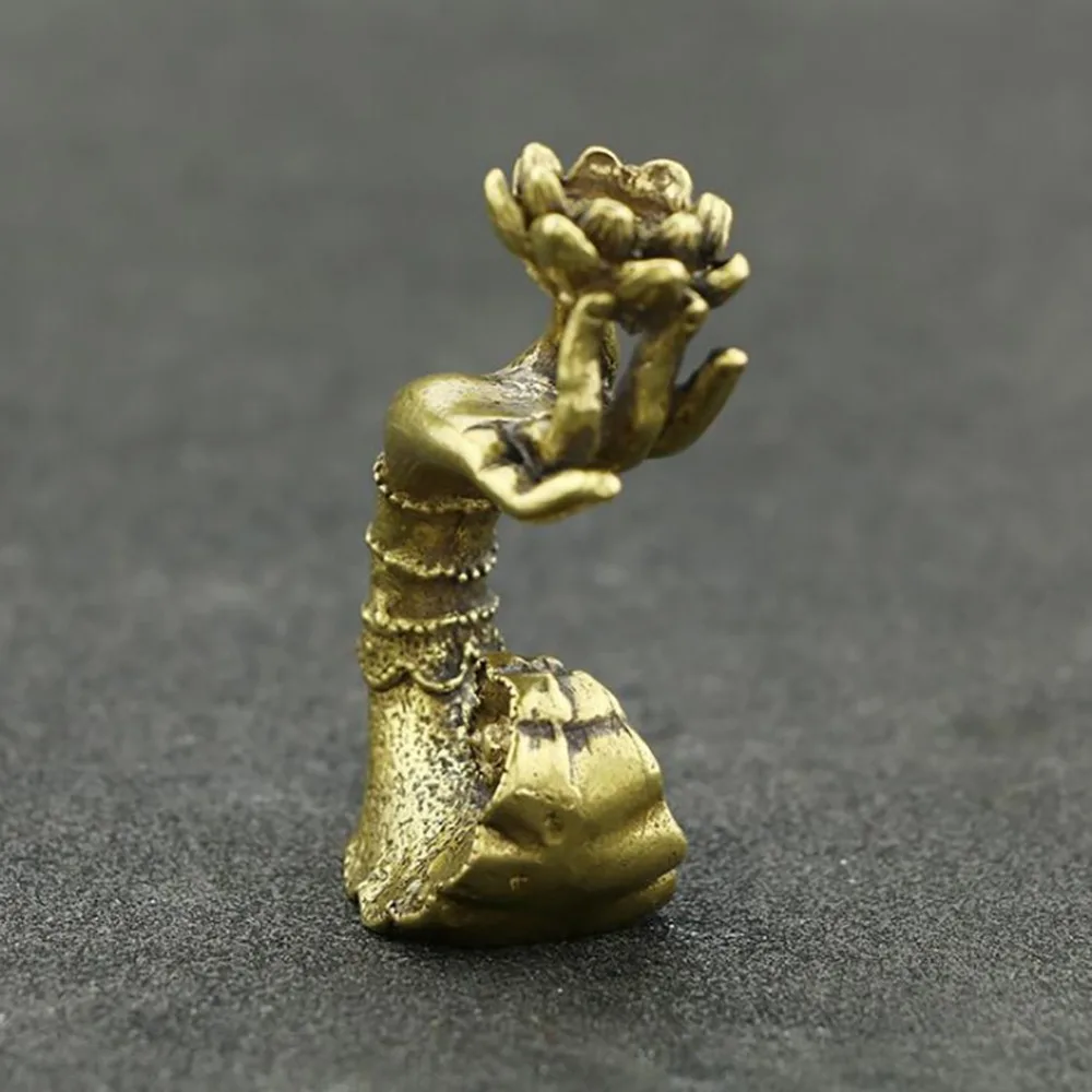 Chinese Buddha Alloy Incense Burner Lotus Flower Incense Holder Handmade Censer for Buddhist Home Office Decoration