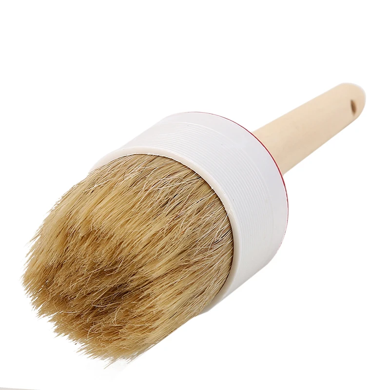 High Quality Wooden Handle Painting Wax Brushes 280mm Long Round Bristle Chalk Oil Painting DIY Tools
