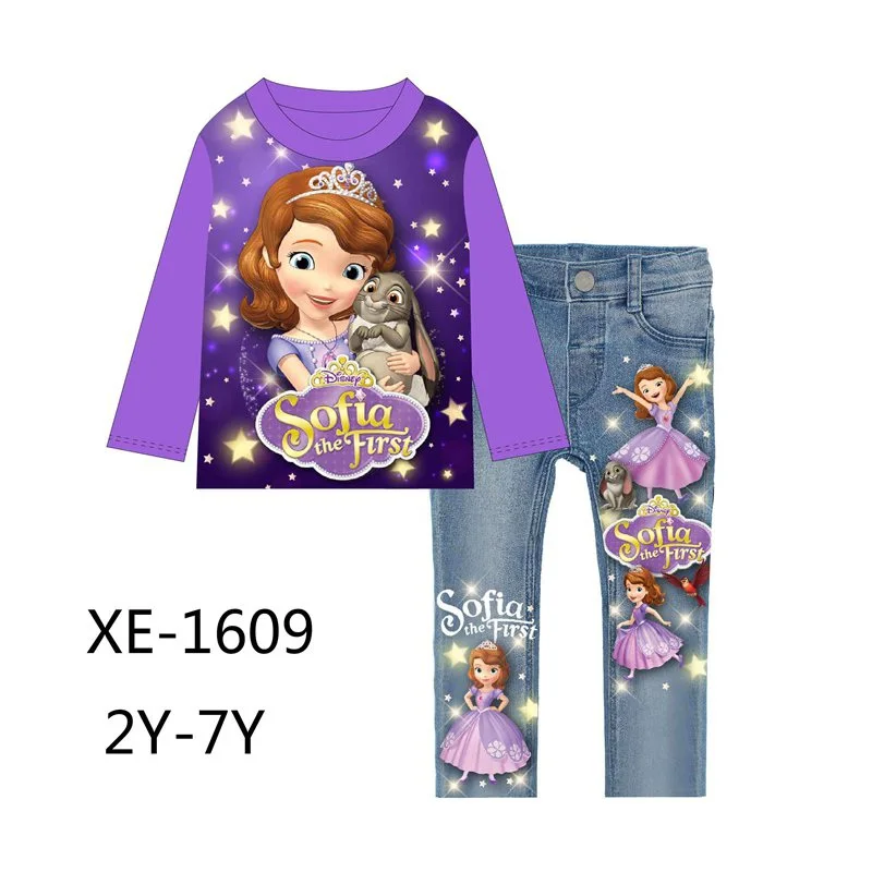 Пижама София для девочек, комплекты г., Детская Новогодняя одежда, детские весенние пижамные комплекты для От 2 до 7 лет, XE-1609 - Цвет: XE-1609