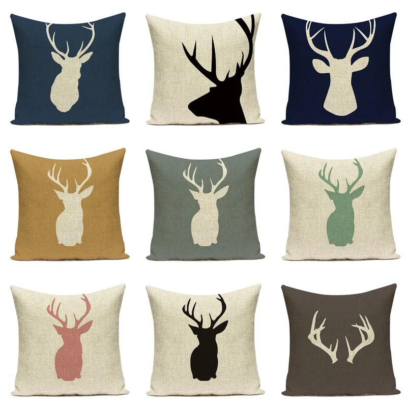 High Quality Cushion Covers Scandinavian Antlers Deer Pillowcases
