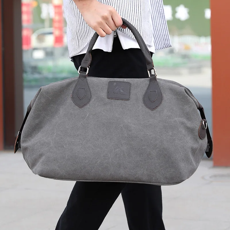 

New Style Large Capacity Travel Bag Men Retro Canvas Bag Simple Fashion Hand Shoulder Bag