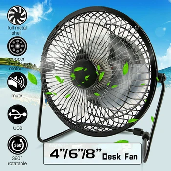 

ELOOLE USB Fans Portable Noiseless Fan Can Rotate 360 Degrees Adjustable Cold Wind Table Top Aluminum Home office Wind Page Fan