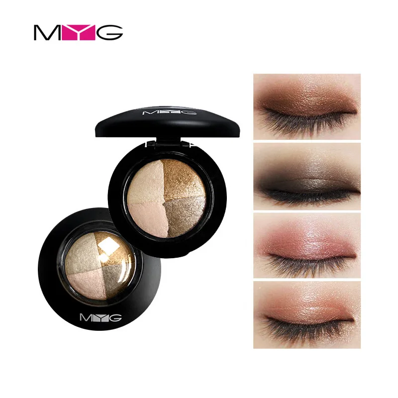 MYG Eyes Makeup Baked Eyeshadow Glitter 4 Colors Natural Minerals Eye Shadow Smoky Gold Shimmer Eyeshadow Pallete Silky Pigments MYG Eyes Makeup Baked Eyeshadow Glitter 4 Colors Natural Minerals Eye Shadow Smoky Gold Shimmer Eyeshadow Pallete Silky Pigments