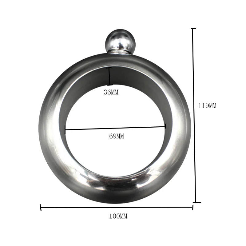 Colour Funnel Bangle Jug 3.5oz Whiskey Hip Flask Alcohol Bracelet Stainless Steel Camping Flagons Drinkware Supply liquor flask