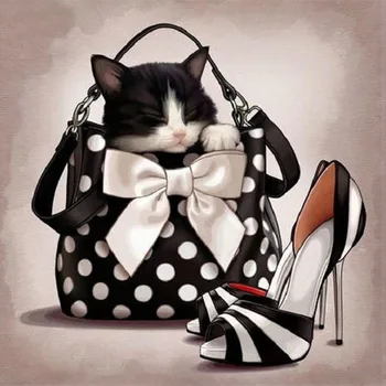 

Full Square/Round Drill 5D DIY Diamond Painting "Cat Shoes" 3D Rhinestone Embroidery Cross Stitch 5D Decor Gift