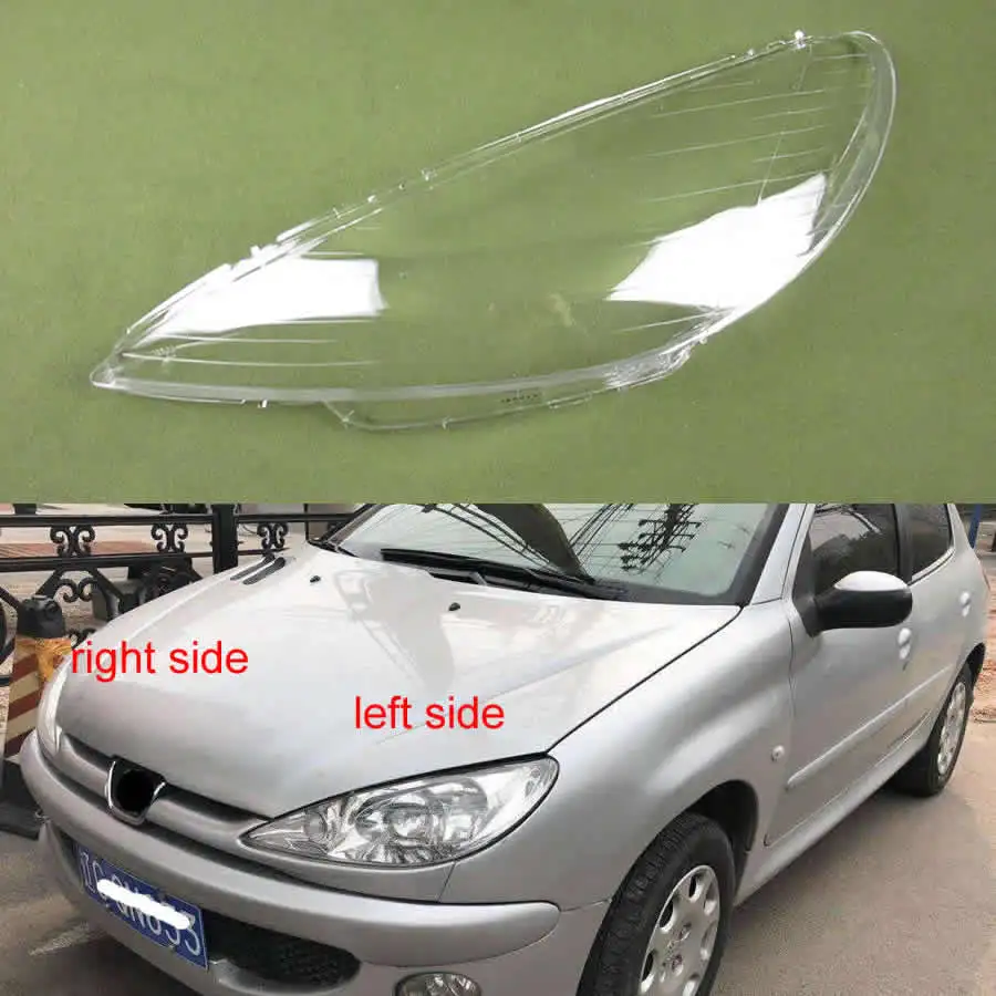 Для peugeot 206 2004 2005 2006 2007 2008 абажур фары крышка прозрачный абажур фары крышка оболочки маска закаленная