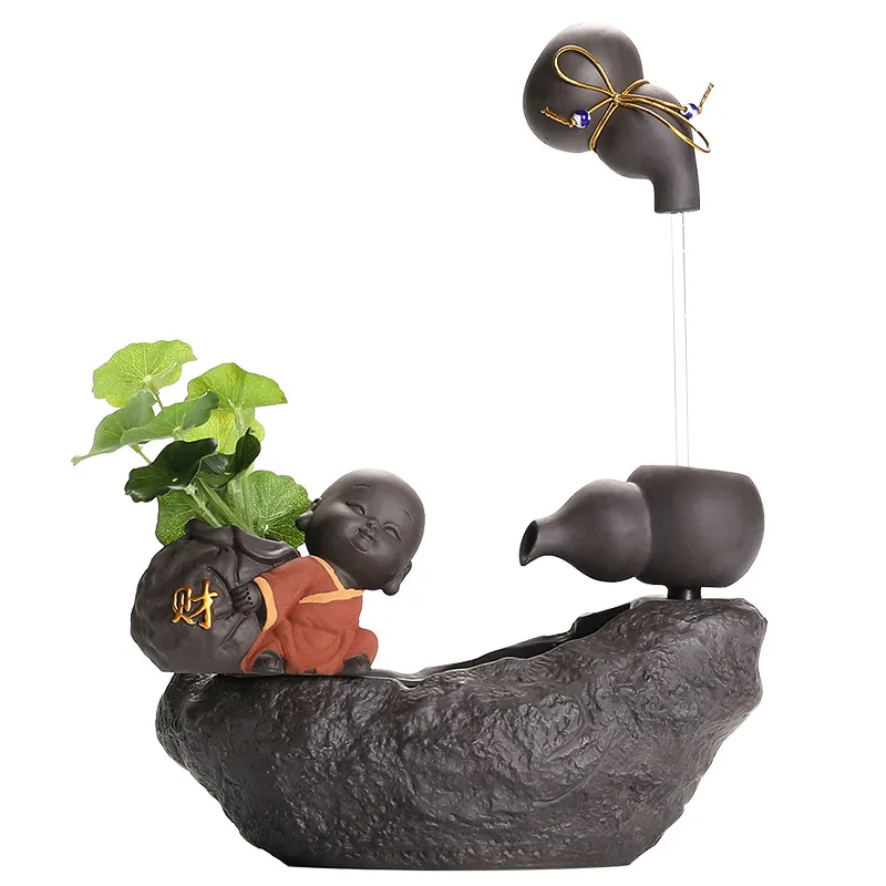 

Floating Water Home Office Desk Surface Panel Jewelry Lucky New Chinese Landscape Entrance Decorative Fountain Small Ornaments