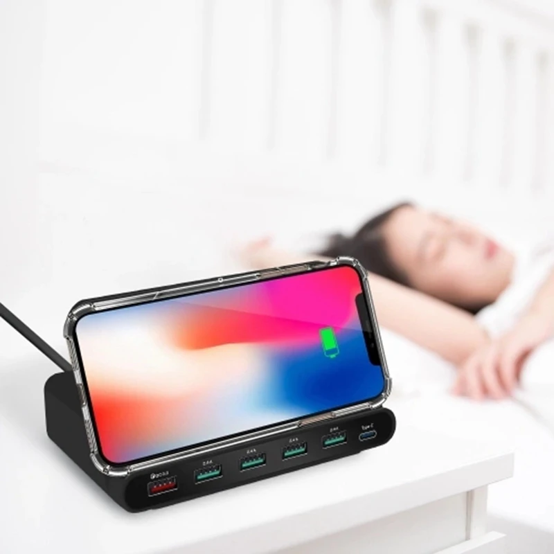3 в 1 Универсальное Qi Беспроводное зарядное устройство для смартфона Мульти USB быстрая зарядка держатель