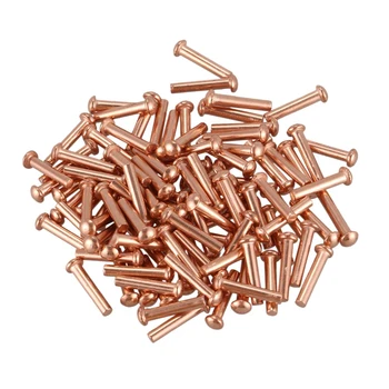

New 100 Pcs 5/64inch x 25/64inch Round Head Copper Solid Rivets Fasteners