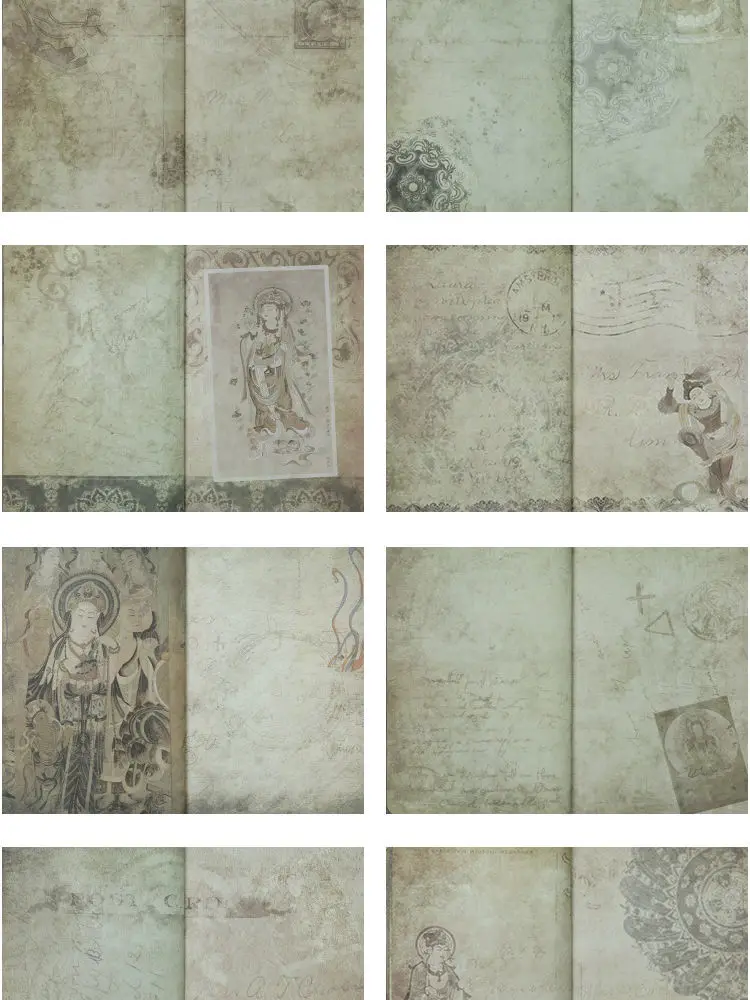 Retro creative student diary book Dunhuang illustration notebook full-color page hand ledger notepad notebook planner  journal