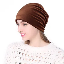 Hot Sale 1 Pcs Beanie Cap Women Men Casual Velvet Headscarf Hat Headwear Outdoor Winter Apparel Warm Knitted Hat Unisex Cap