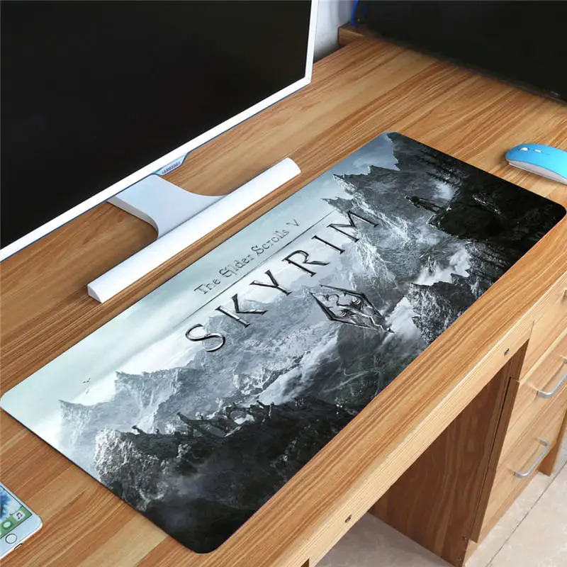 The Elder Scrolls V Skyrim игровой коврик для мыши геймер большой 70x30 см Коврик для мыши резиновый XL Otaku прочный мягкий фиксирующий край компьютерный коврик