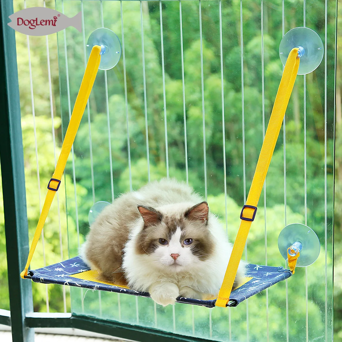 

Strong Suctorial Cat Hammock Glass Window Cat Bed Breathable Mesh Pet Cat Hanging Bed Platform Hanging Nest