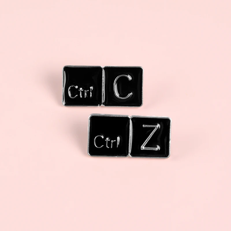 «Ctrl Z» «Ctrl C "компьютер клавиш нагрудные значки с логотипом, классические туфли; туфли в стиле панк броши значки, одежд булавки" сумка ", ювелирные изделия в качестве подарка для ключевой программист