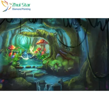 

Zhui star Full Square 5D DIY Diamond Painting "Mushroom forest" Embroidery Cross Stitch Mosaic Home Decor Gif WDY