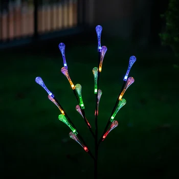 

Garden Light Party Landscape Easy Install Lawn Artificial Tree Home Yard Colorful 16 LEDs Solar Powered Waterproof Field Plug