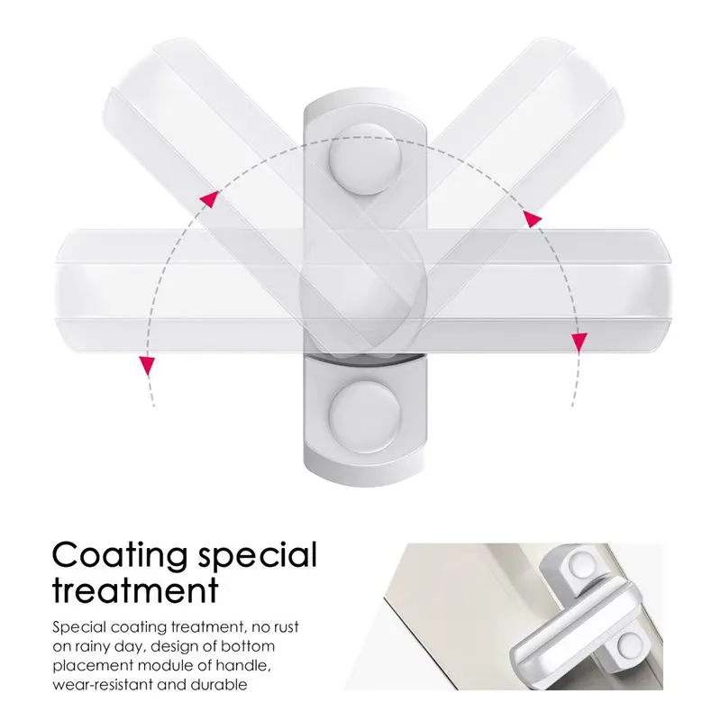 

6pcs Safe Window Lock Sash Jammer T Shape Zinc Alloy Window Door Security Sash Lock Handle Latch Child Protection White