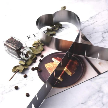 

Cake Mold Portable Safe Mold Fondant Stainless Steel Cutter Heart Shape Adjustable Mousse Ring DIY Baking Tool