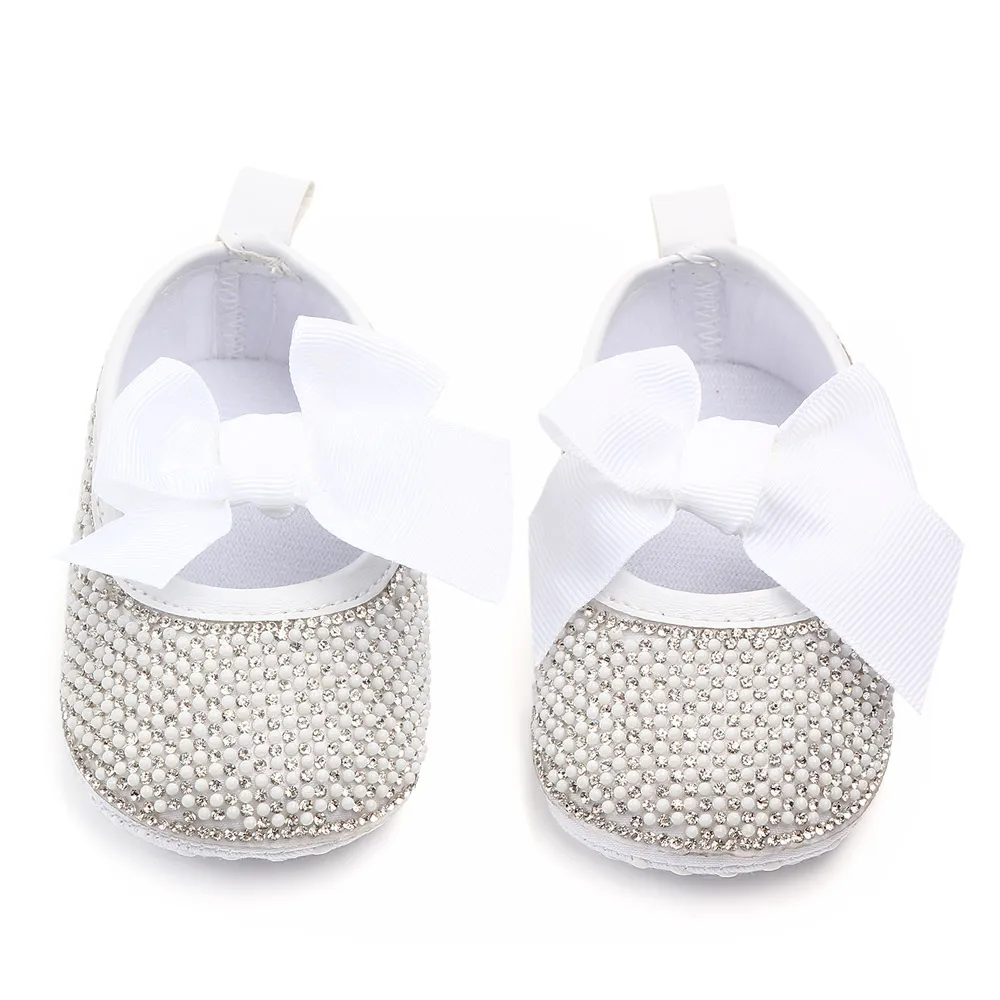 New Arrival Summer Baby Girl Shoes Bow Bling-bling Soft Sole Toddler Princess Dress Shoes 0-1 Year Old Infant Leather Shoes