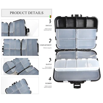 

Plastic Storage Case Container Fish Lures Portable Fishing Tackle Box Waterproof Fishing Lure Hook Rig Bait