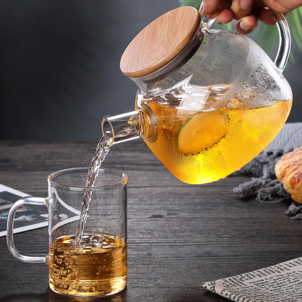 1L/1.6L Big Transparent Borosilicate Glass Teapot Heat-Resistant Large Clear Tea Pot Flower Set Puer Kettle Office Home Tool | Дом и сад