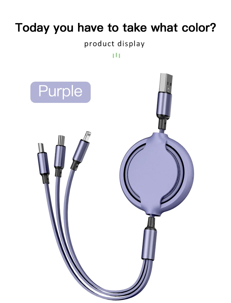 Ihuigol 3 в 1 Micro Тип usb C 8 Pin кабель для быстрой зарядки для iPhone 11 Pro Max samsung huawei Силиконовые Выдвижной кабель 120 см