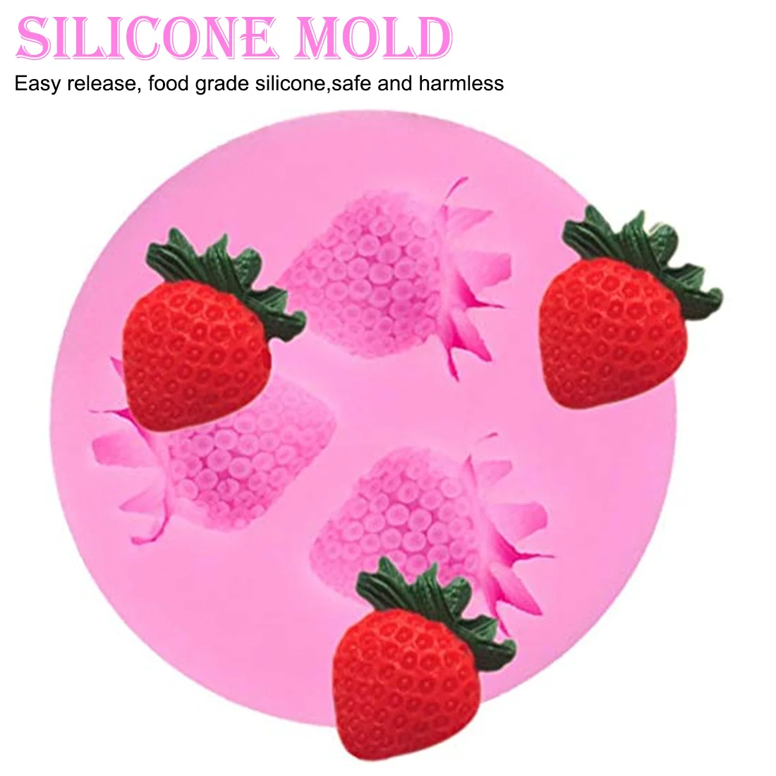 

Strawberry Cake Silicone Mold Bow Bowknots Flower 3D Fondant Mold Kitchen Baking Cake Decorating Tool Chocolate Soap Stencils