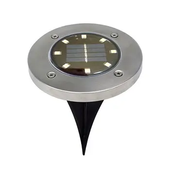 

8 LED Solar Powered Ground Lights stainless steel Outdoor lamp Waterproof LED Solar Path Lights Garden Landscape Light
