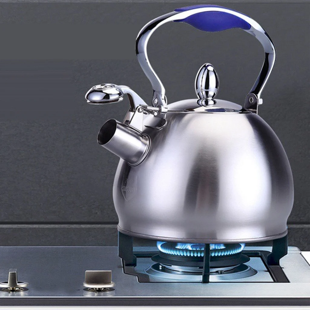New-2.5L чайник из нержавеющей стали со свистком, чайник для кофе, чайник для заварки, ситечко в комплекте(с одной ручкой