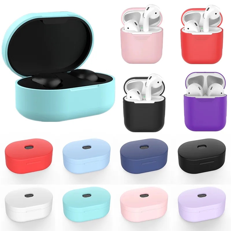 

Silicone Earphone Case for Xiaomi MI Redmi AirDots Bluetooth Earphone Wireless Headset Shell headphones Protective Cover TWS