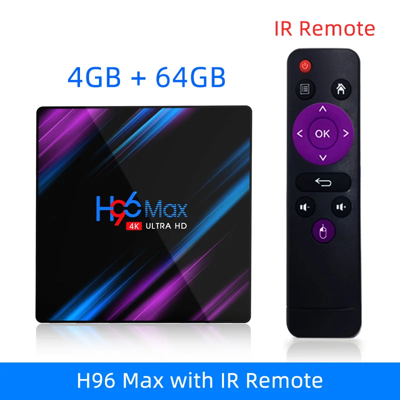 H96 MAX 3318 Smart tv Box 4K Wifi Netflix телеприставка медиаплеер Google голосовой помощник с ram 2G 4G rom 16G 3 2G 64G Android 9,0 - Цвет: RAM 4G ROM 64G