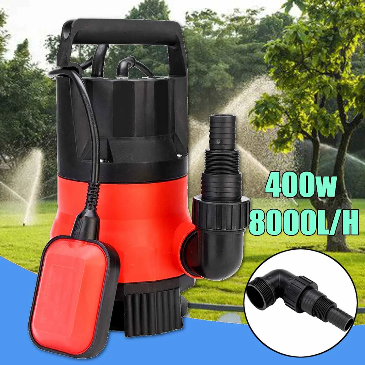

Electric Garden Irrigation Pump Kit Submersible Sump Pump 1/2 2100GPH w/25ft Cord Water Sub Pump Empty Pool Pond