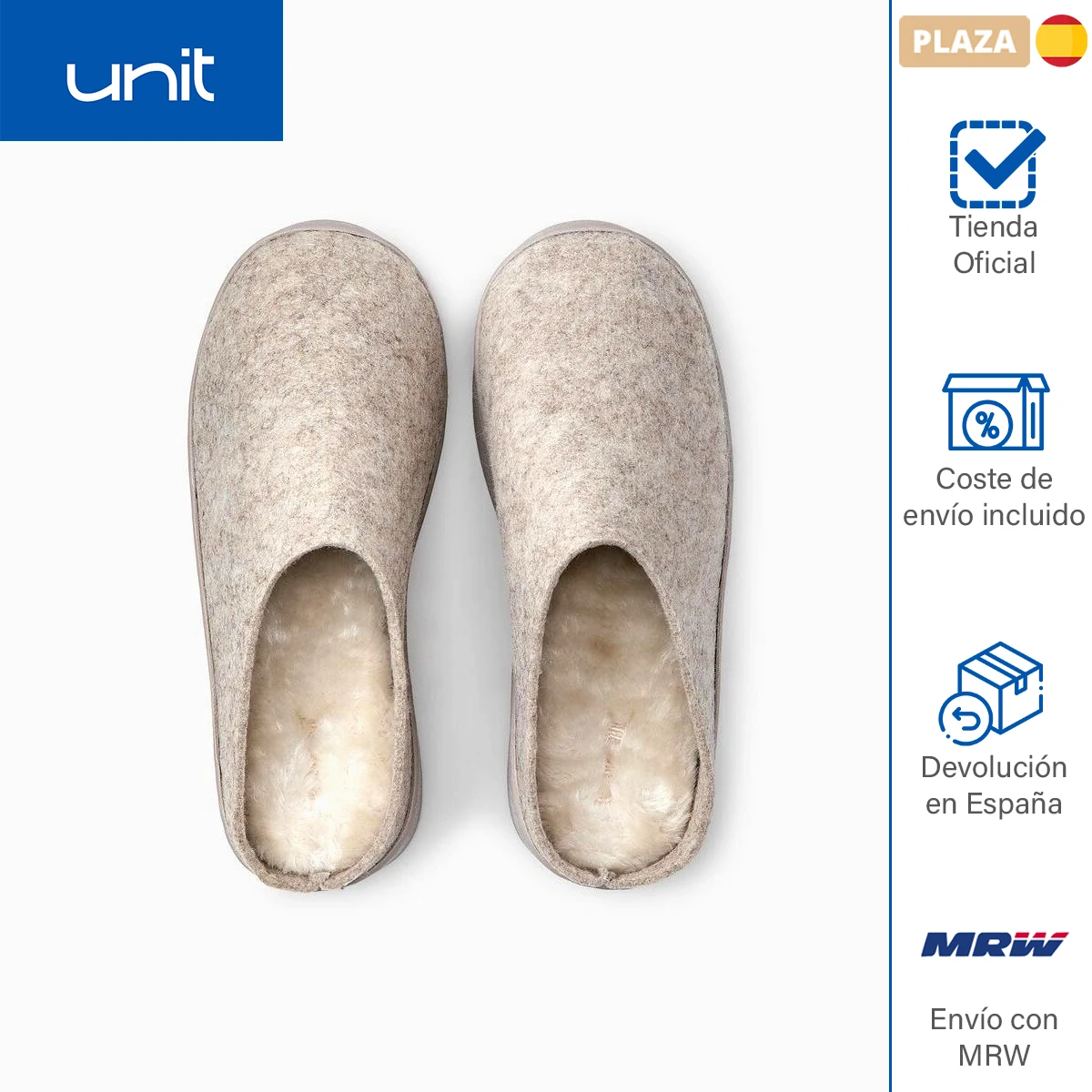 Unit Zuecos de mujer fieltro color gris . Zapatillas para estar por casa.  Ropa cómoda y de calidad|Zapatillas| - AliExpress