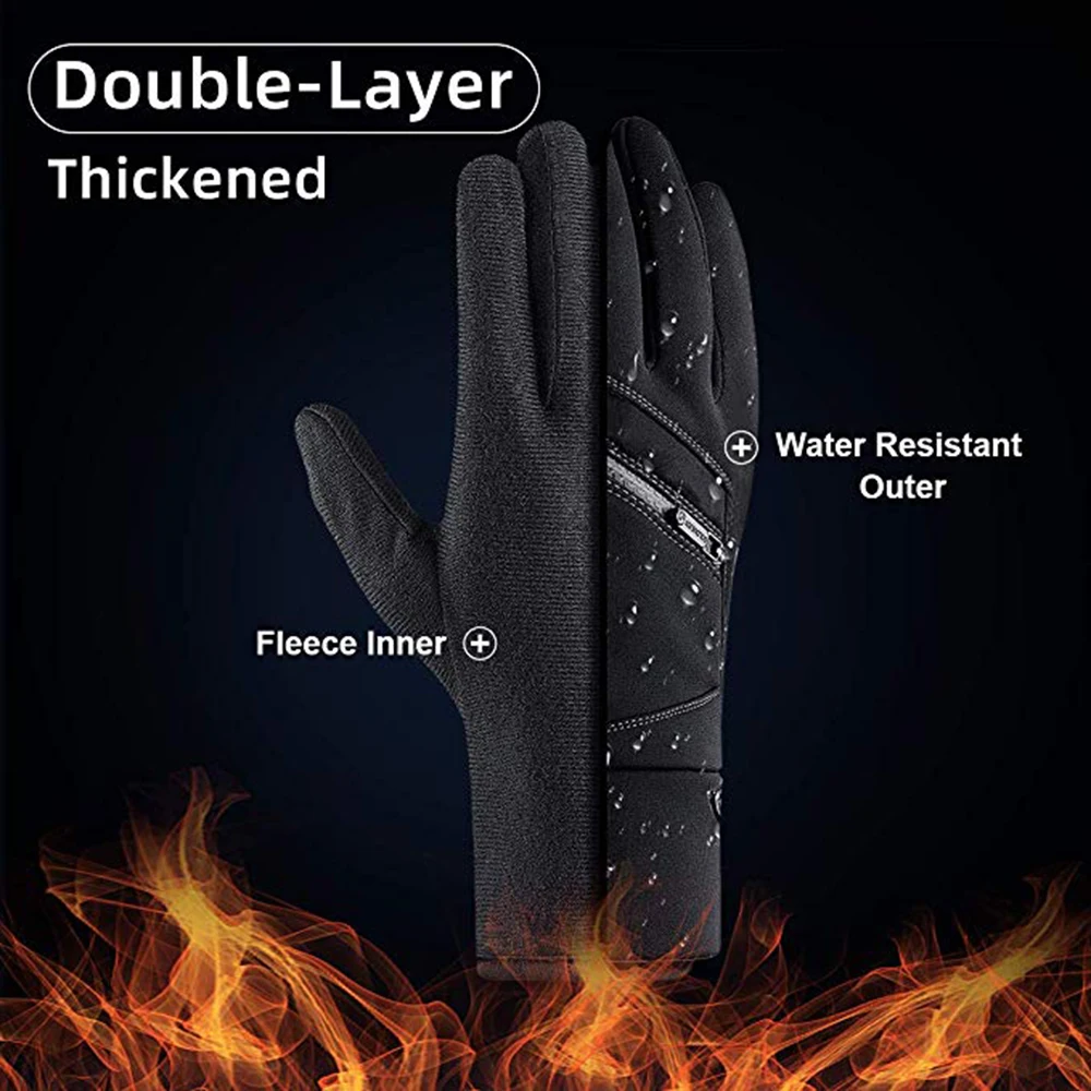 Теплые мужские зимние лыжные перчатки женские модные нескользящие перчатки для верховой езды с сенсорным экраном водонепроницаемые спортивные перчатки на молнии с карманами для девушек