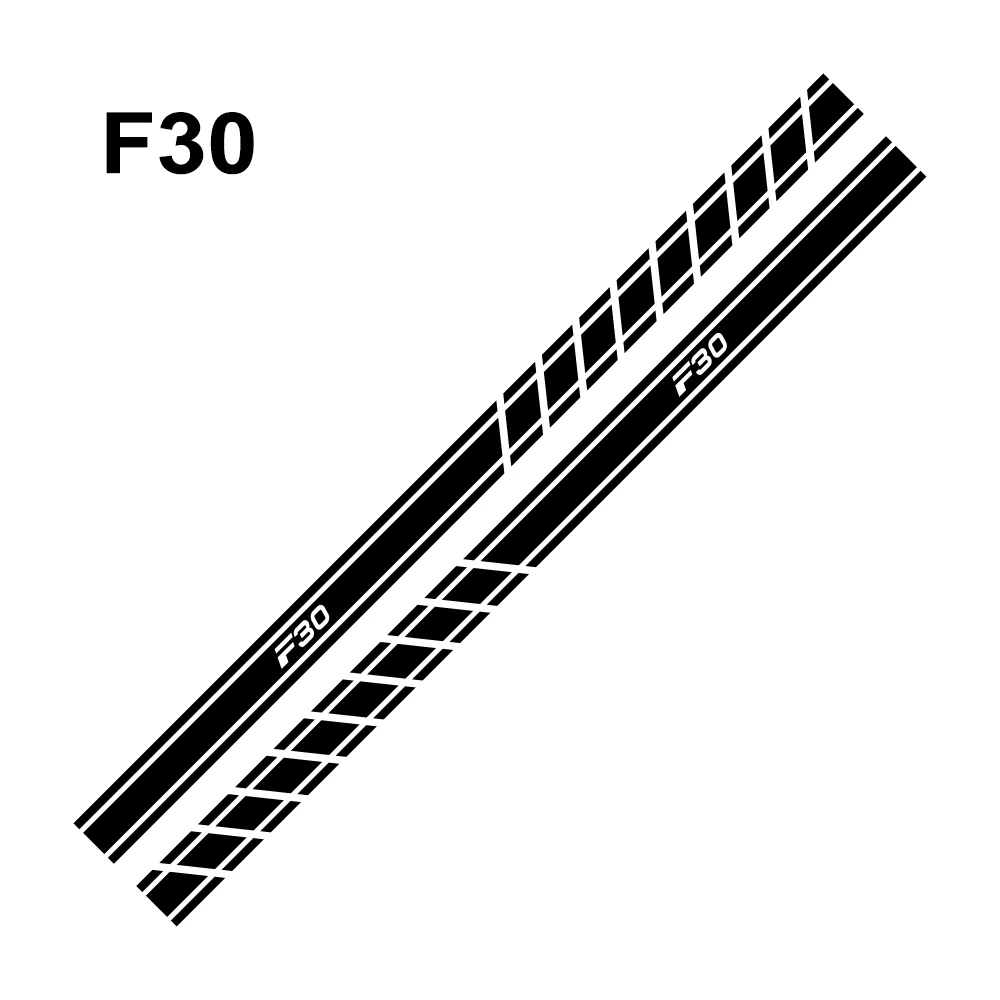 2 Шт Автомобильные виниловые спортивные наклейки для автомобиля BMW F26 F30 F31 F32 F33 F34 F35 F45 F46 F48 F80 F82 F85 F87 Авто боковой двери юбка в полоску - Название цвета: For F30