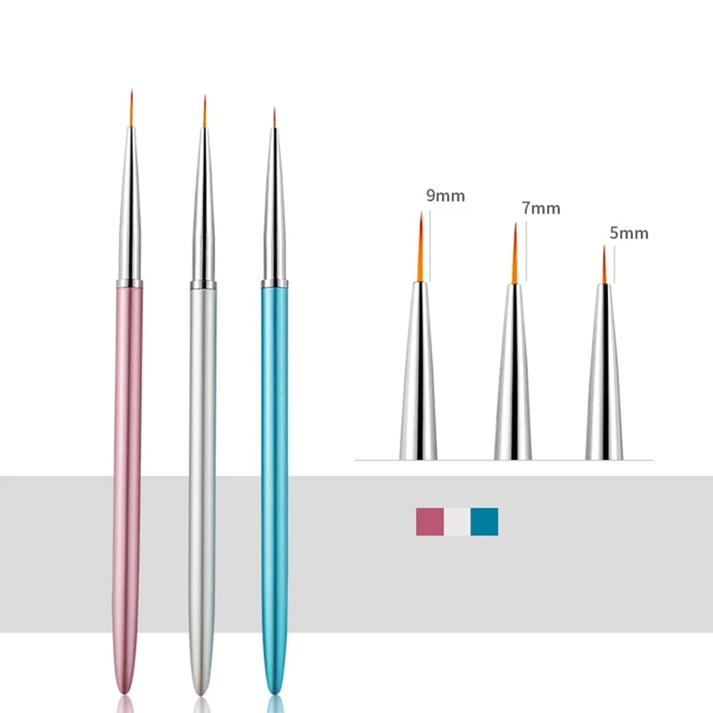 Новые 3 Цвет 5/7/9 мм ногтей металлический стержень ручка для рисования картины ударов цветка пера и вышитым цветочным узором картина цветок сетчатый инструмент «сделай сам»
