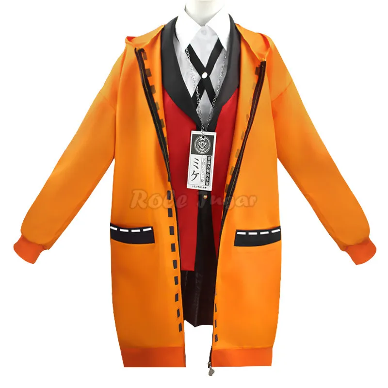 Аниме Kakegurui Косплей Костюм компульсивный игрок Runa Yomotsuki Толстовка Женское пальто