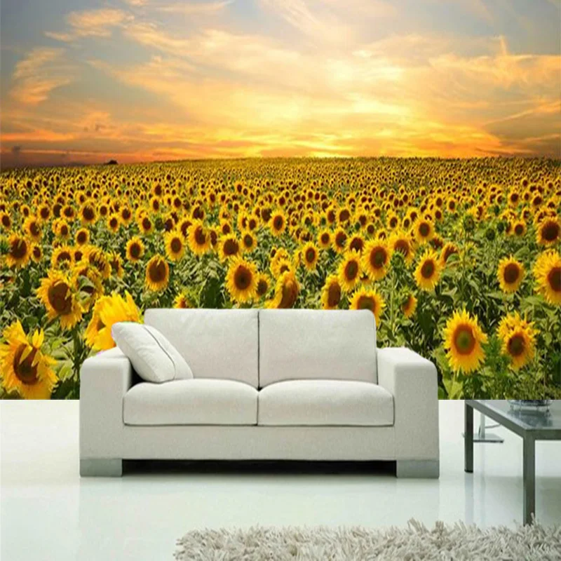 Beautiful-Sunflowers-Mural-Wallpaper-Cafe-Restaurant-Living-Room-Romantic-Backdrop-Wall-Painting-Home-Decor-Murales-De (2)