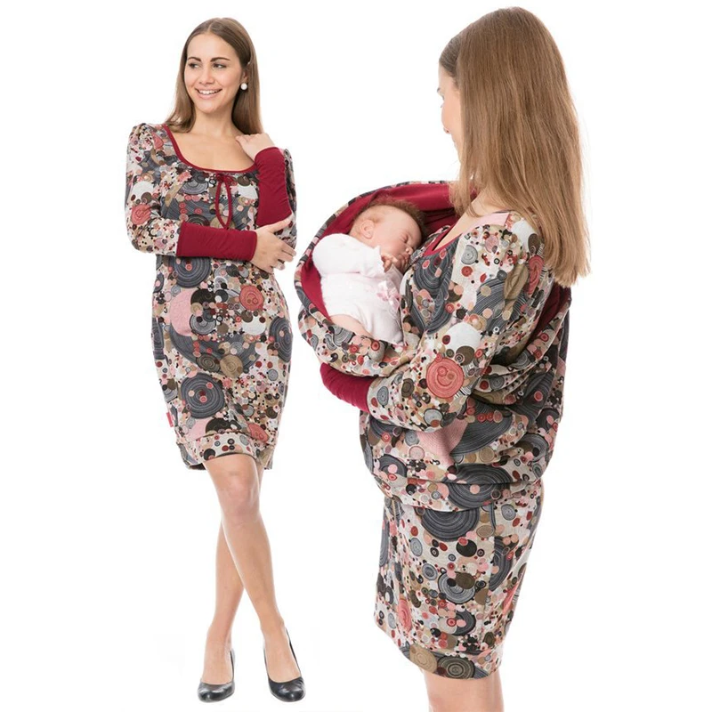 Hoodies Maternity Clothes For Women Floral Pregnancy Dress Tops T-Shirt Winter Breastfeeding Nursing Pregnant Tee Shirt Autumn