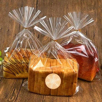 

Transparent Opp Plastic Bags Plastic Envelope with Snowflake Seal Stickers and Twist Tie Party Decoration Bread Packing Bags