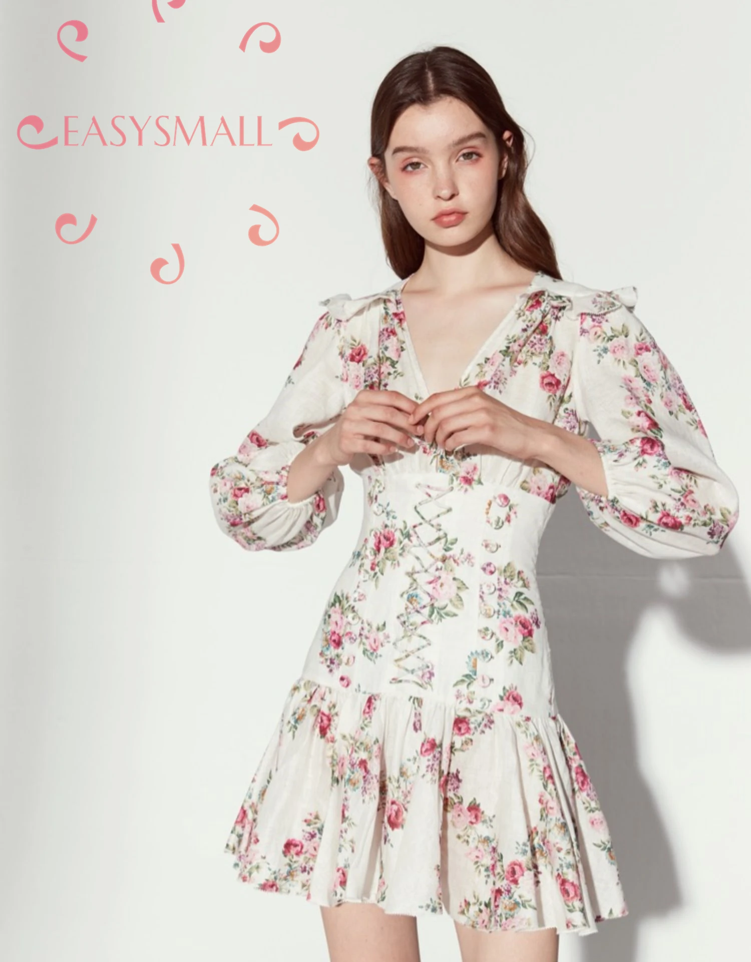 EASYSMALL Zimmer, женское платье, модное, стиль кантри, свежее, высокое качество, Vestidos, вечерние, с завышенной талией, бандажные, короткие платья