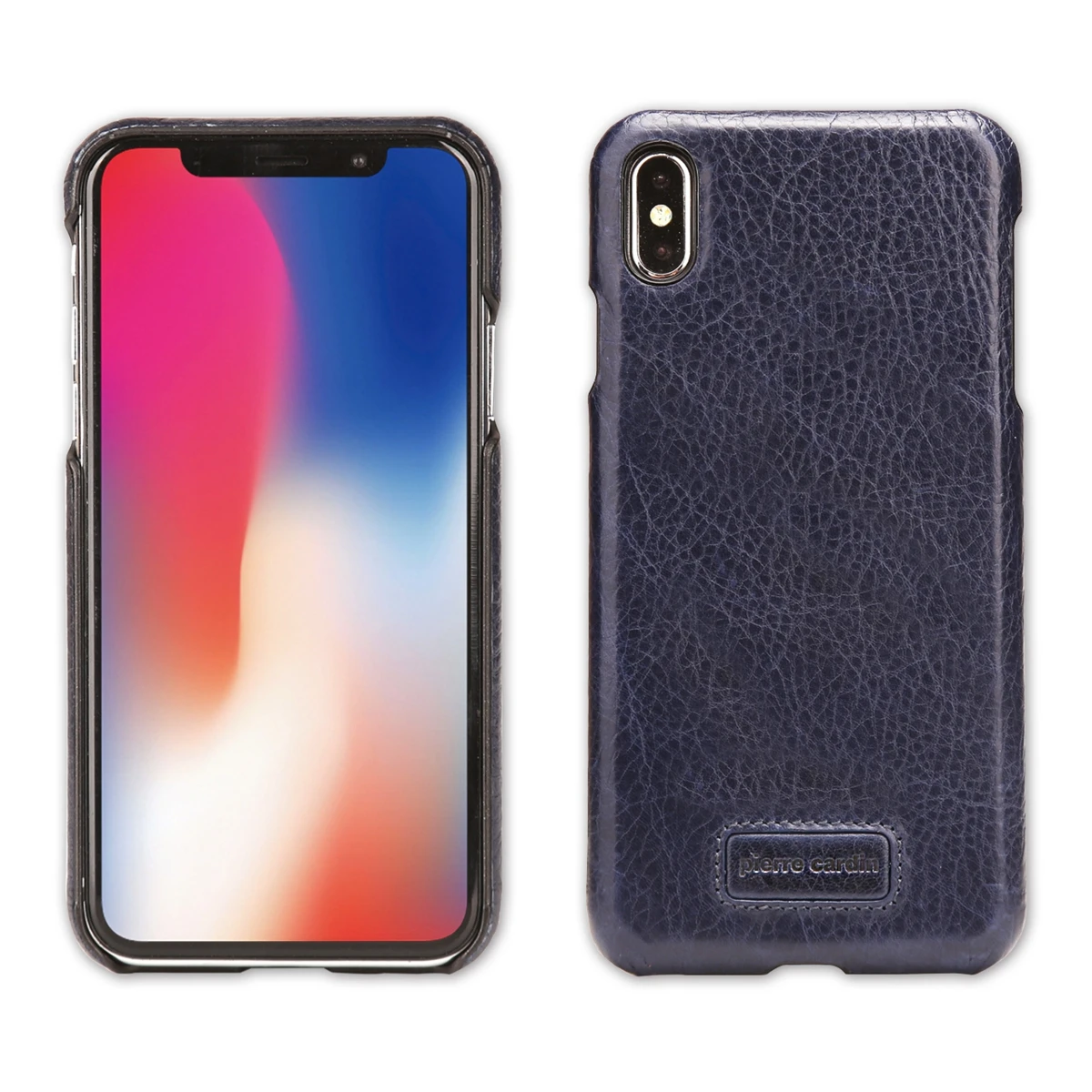 Для iPhone за чехол на айфон Xs Max TPU+ натуральная кожа личи шаблон Ультра тонкий подходит против царапин противоударный защитный чехол Coque Fundas - Цвет: Темно-синий