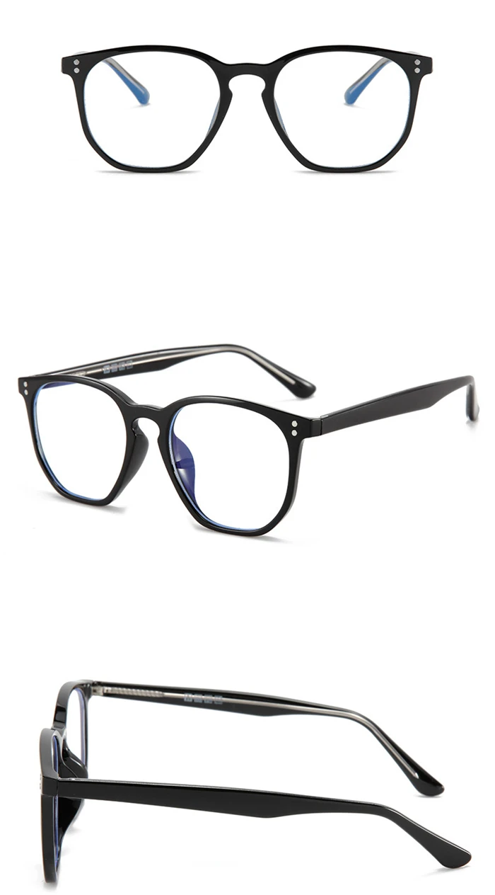 Blau Licht Proof Polygon Myopie Gläser Mit Grad TR90 Transparent Grau Rahmen Rezept Brille 0-0,5-0,75 Zu-6,0 – Detail 8