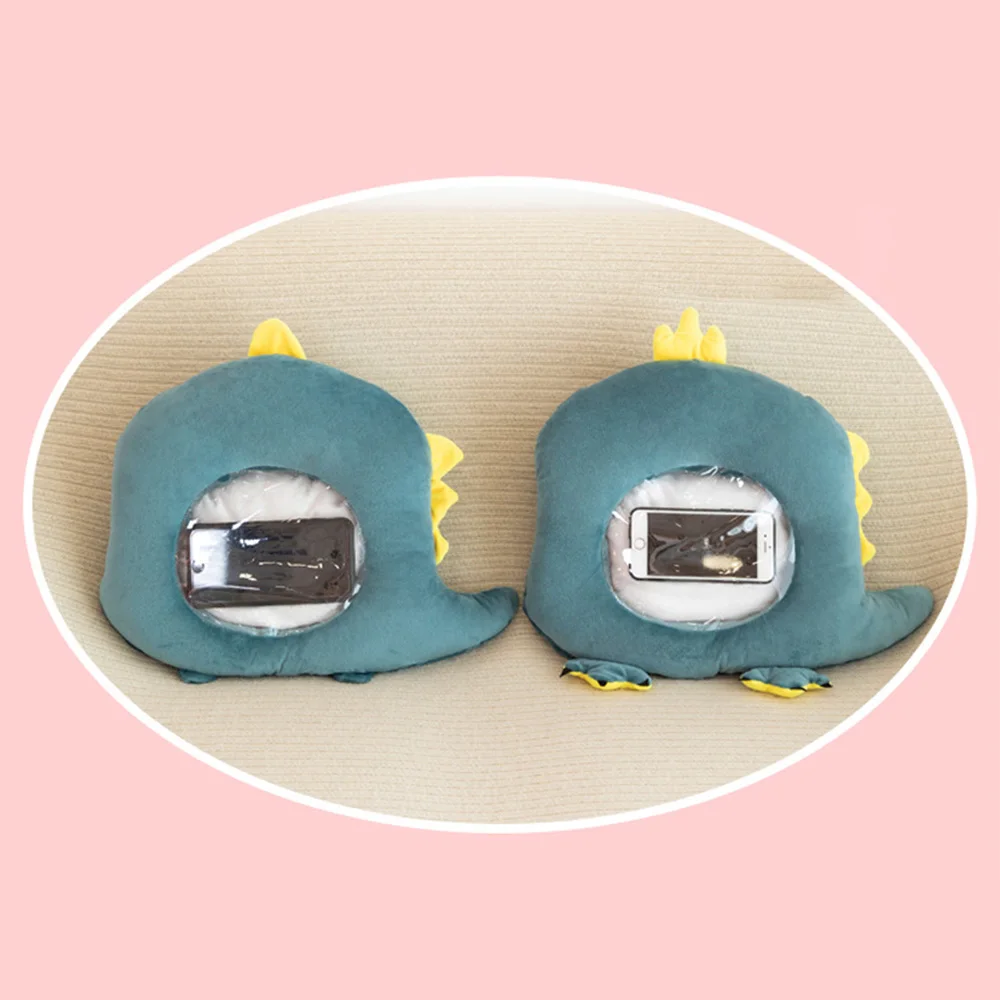 Visible Hand Warmer Plush Cushion Toy For Playing Mobile Phone In Winter Cartoon Cotton Pillow Transparent Visible Surface Sozzy