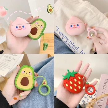 

Avocado Peaches for Iphone Wireless Headset Case Bluetooth Headset Silicone Shell Cartoon GY276