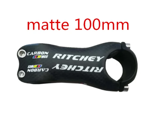 matte 100mm Горячая велосипед Углеродные Частицы карбоновый руль полностью из углеродного волокна, шоссейный горный велосипед вынос руля с труба из углеродистого волокна 3K ткань 80/90/100/110 мм из углерода велосипед stem - Цвет: matte 100mm