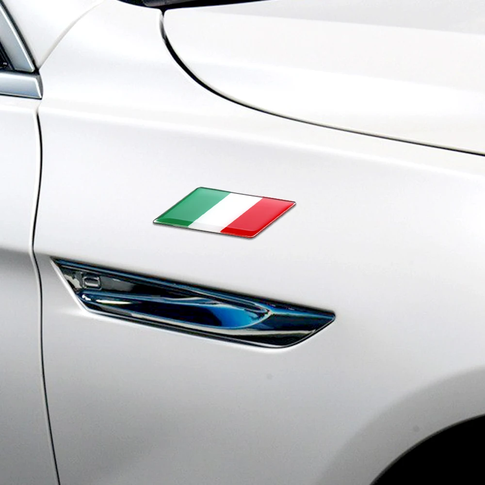 3D Aluminum Car Sticker Body Trunk Side Fender Decoration Russia Italy England Ukraine German Spain France USA Flag Emblem Badge